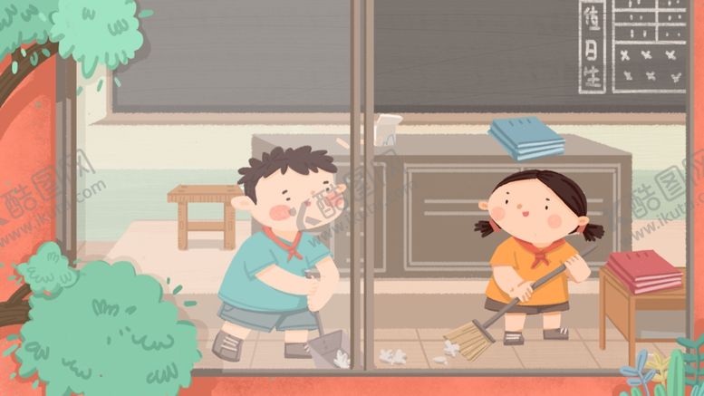 编号：70056210250956531912【酷图网】源文件下载-打扫卫生插画