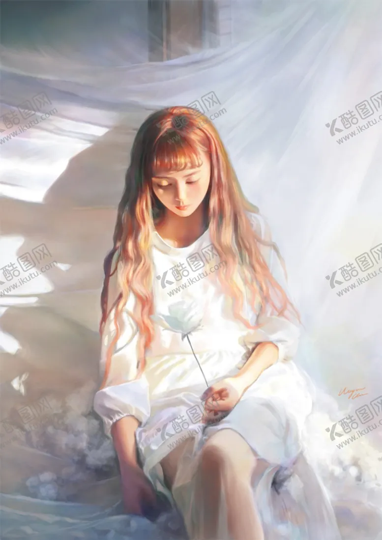 编号：95232710271156121004【酷图网】源文件下载-美女油画