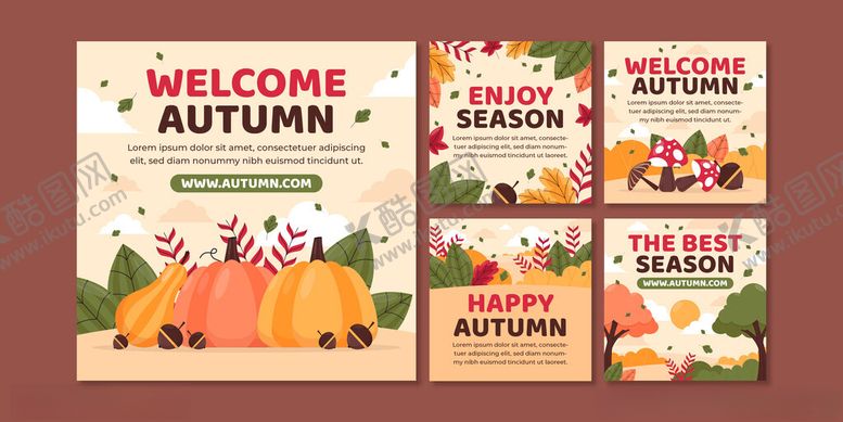编号：22098410120605002802【酷图网】源文件下载-秋季欢迎海报设计素材