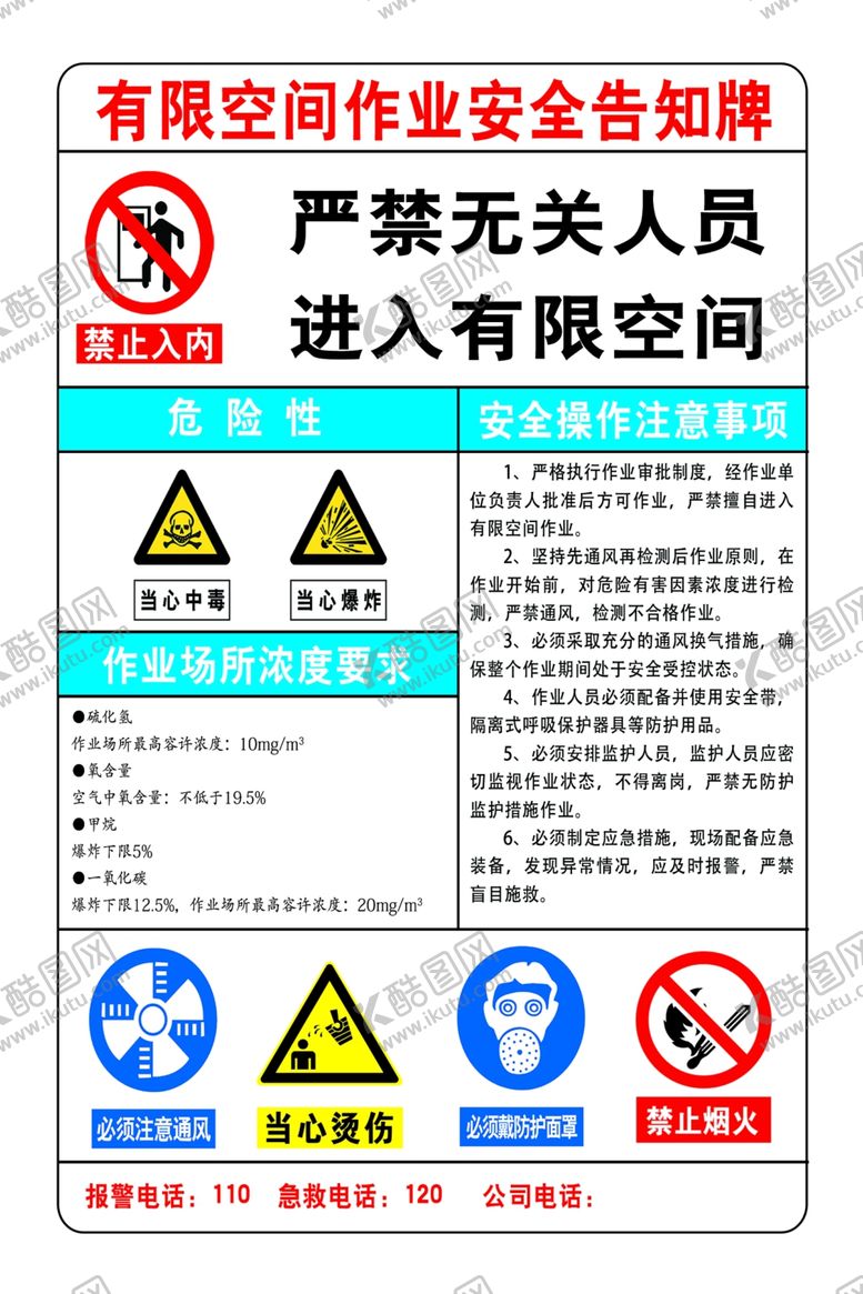 编号：66135205031339501937【酷图网】源文件下载-有限空间安全告知牌