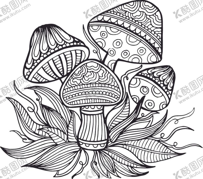 编号：79694609222228011942【酷图网】源文件下载-蘑菇素描