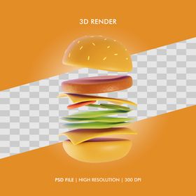 汉堡食物模型3D模型