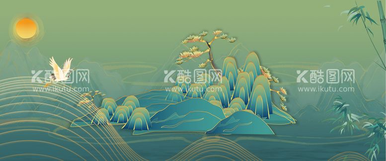 编号：37546909131750442369【酷图网】源文件下载-古典山水背景