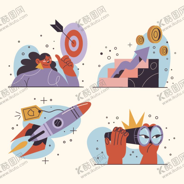 编号：66662011251433208886【酷图网】源文件下载-创意多元的成功主题插画