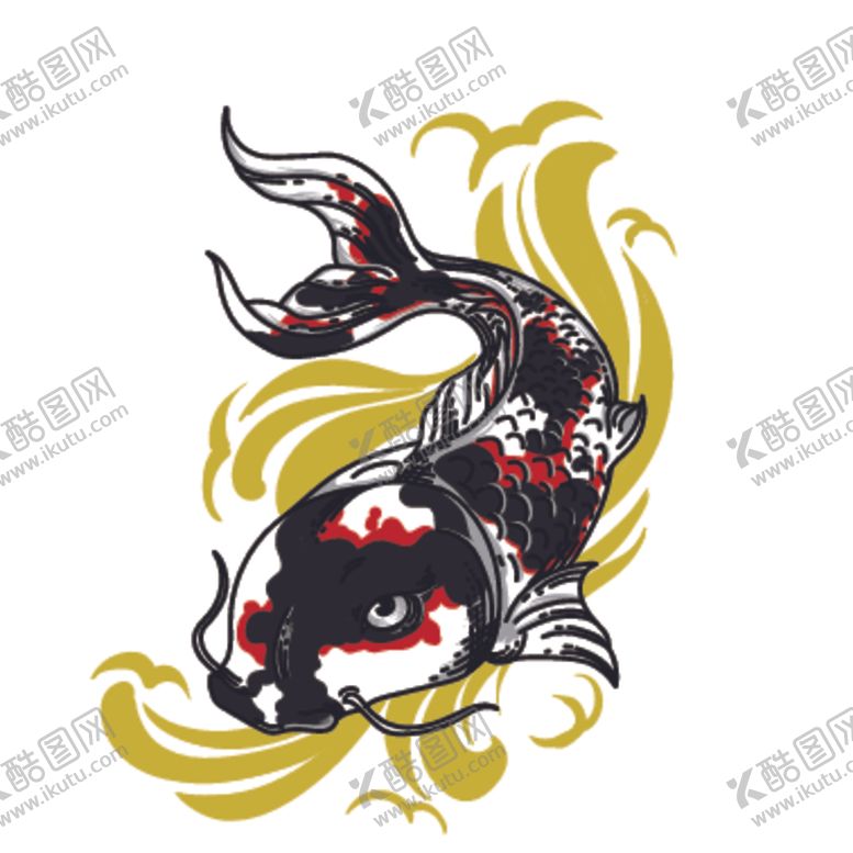 编号：82687006271834108941【酷图网】源文件下载-鲤鱼插画图案