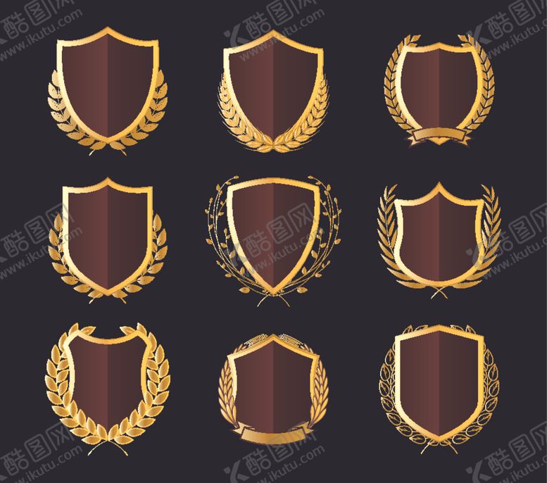 编号：35258209120344457003【酷图网】源文件下载-金色烫金盾牌图案