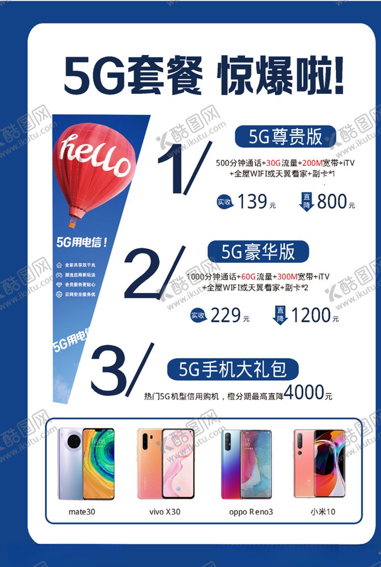 编号：69922110150135225047【酷图网】源文件下载-电信5G套餐