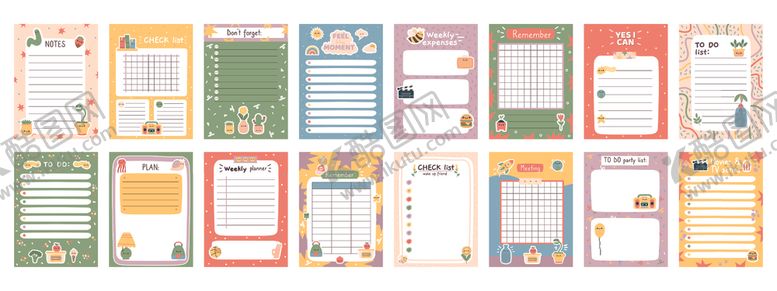 编号：49676704050833116623【酷图网】源文件下载-卡通便签纸