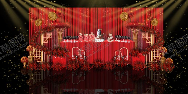 编号：87197009280241134218【酷图网】源文件下载-红色大气婚礼场景