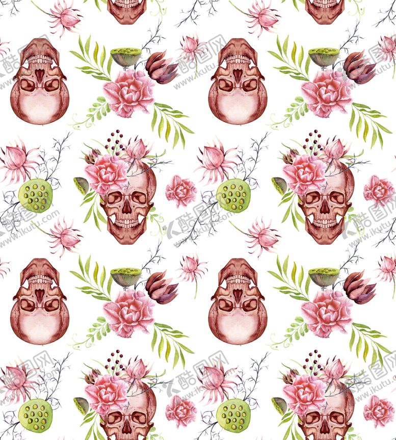 编号：68542510281941125638【酷图网】源文件下载-水彩花朵底纹图案