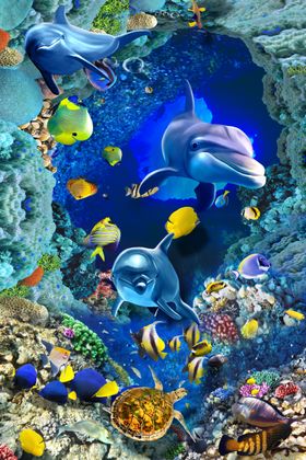 海底世界立体地板贴