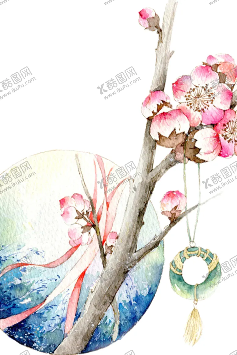 编号：29900206302202167043【酷图网】源文件下载-传统古风水墨花