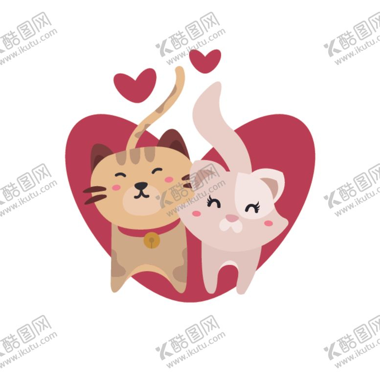 编号：15303409192202419010【酷图网】源文件下载-卡通情侣猫