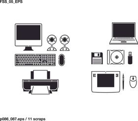 办公用品矢量图