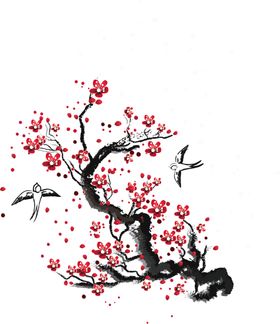 樱花创意绘画图案