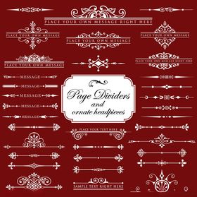 红色背景精美欧式装饰元素