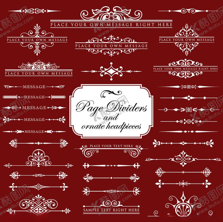 编号：73182004011706573661【酷图网】源文件下载-红色背景精美欧式装饰元素