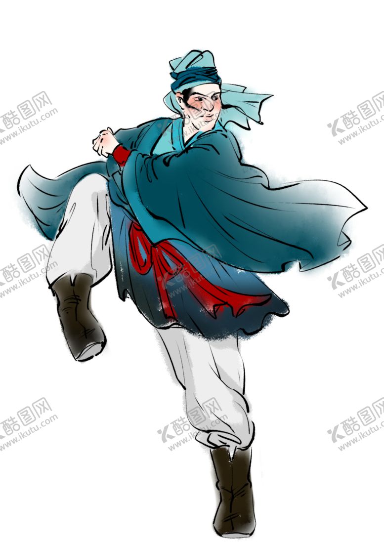 编号：53058406290029136347【酷图网】源文件下载-水墨武侠人物