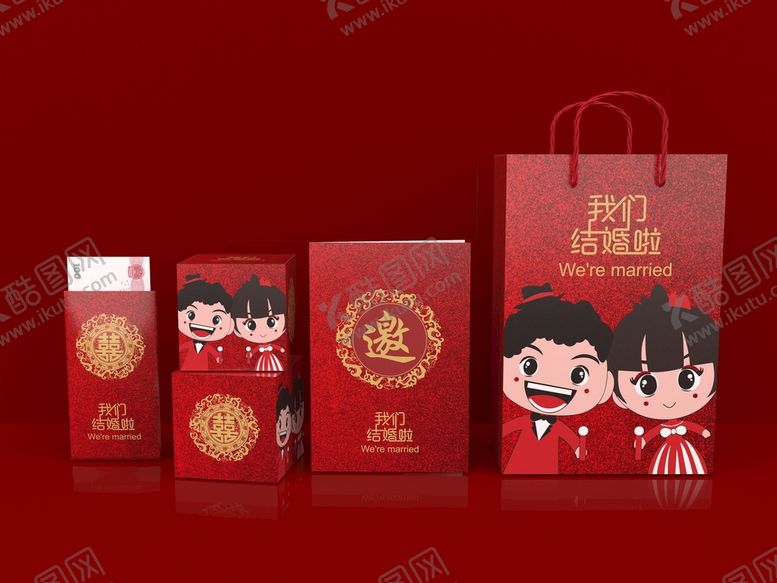 编号：28214801140430595452【酷图网】源文件下载-婚礼四件套展开图