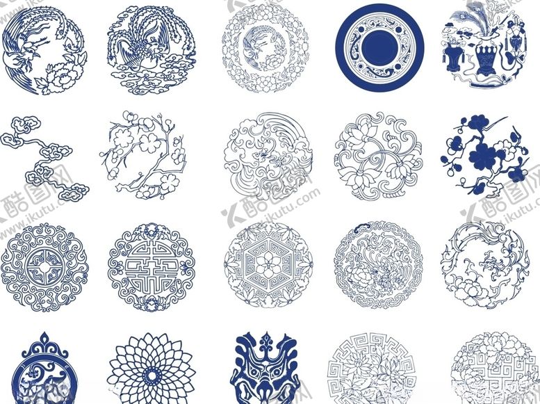 编号：12479509161832391535【酷图网】源文件下载-青花瓷花纹