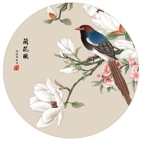 手绘工笔花鸟背景