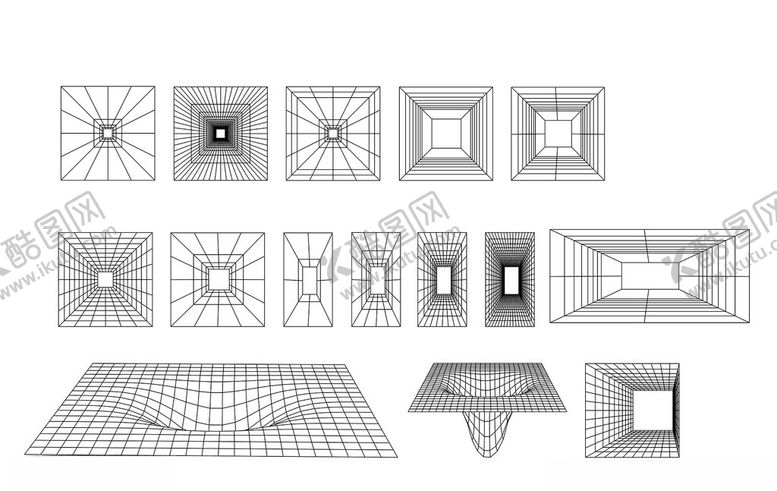 编号：31052302270920352702【酷图网】源文件下载-线描三维空间3D图形矢量元素