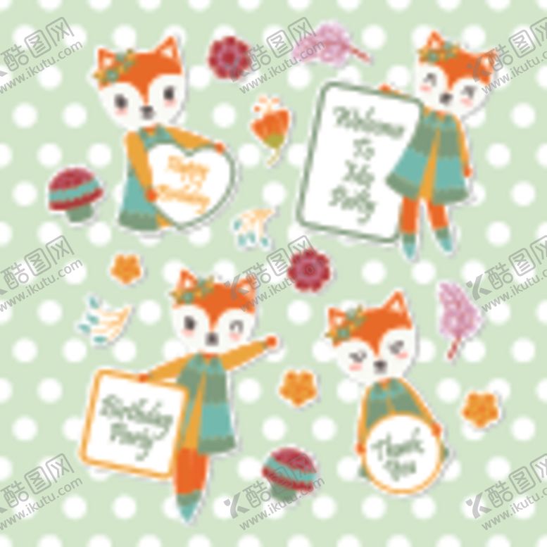 编号：41841109120712234917【酷图网】源文件下载-卡通动物卡片