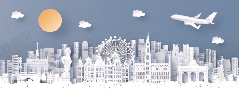 编号：38813509211021221081【酷图网】源文件下载-城市剪纸插画