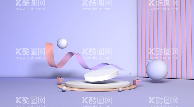 编号：79995212030131059883【酷图网】源文件下载-粉色调 C4D 产品展示小场景