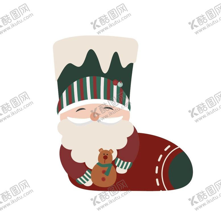 编号：75069409200641060986【酷图网】源文件下载-圣诞袜圣诞老人矢量元素