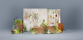 小清新户外果蔬婚礼签到台