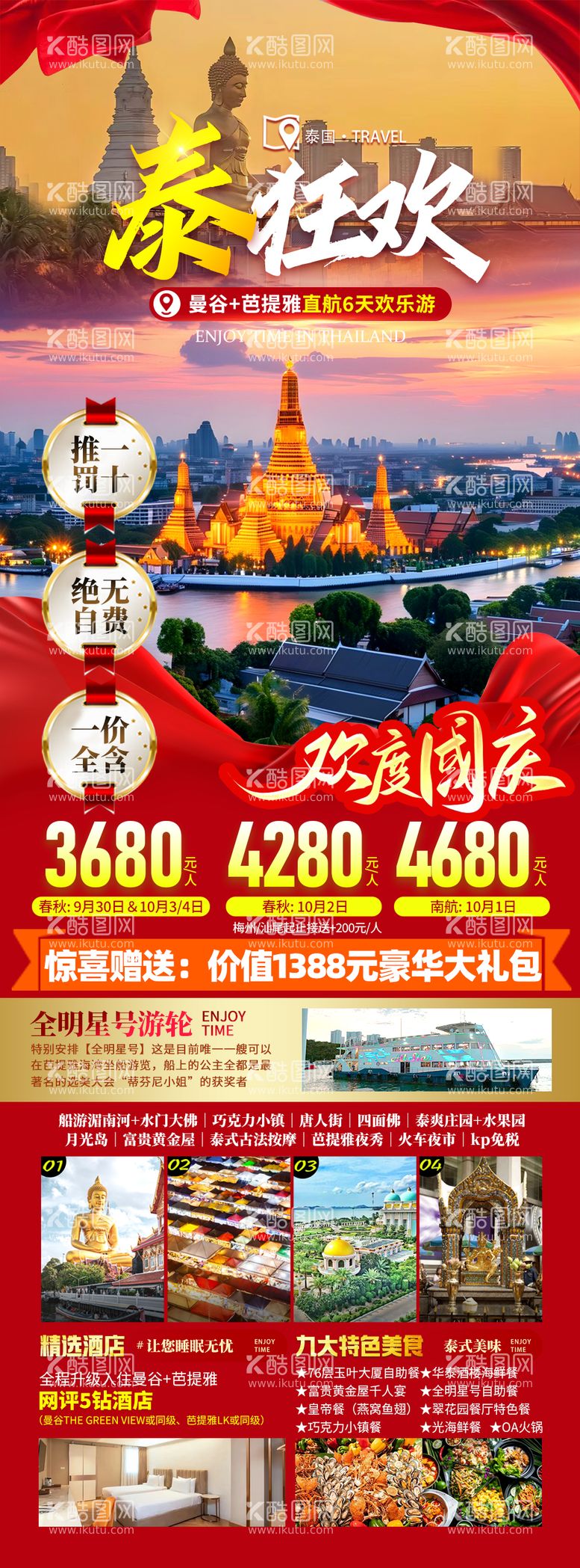 编号：75702512031424084273【酷图网】源文件下载-泰国曼谷芭提雅旅游长图海报