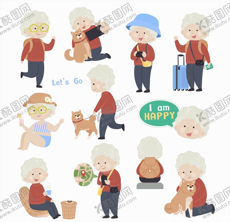 编号：69508007072050286005【酷图网】源文件下载-卡通奶奶