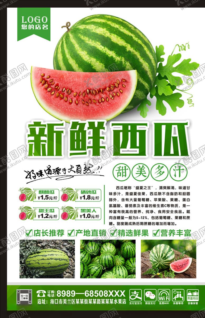 西瓜沙瓤水果海报甜王麒麟