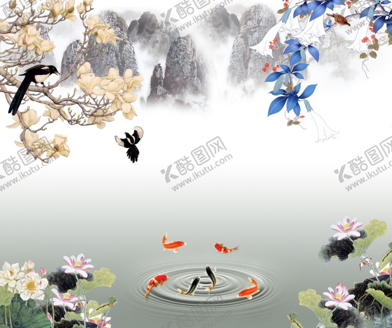 编号：29829209271237071347【酷图网】源文件下载-玉兰花背景墙