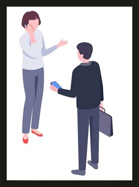 手绘商务人物办公办公士