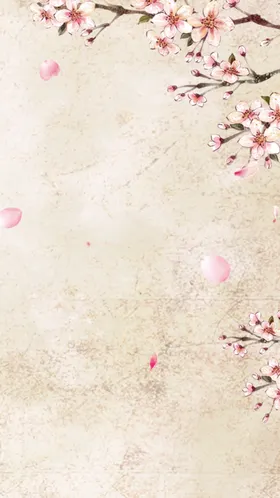 手绘桃花插画海报图片粉色展板中国风唯美梦幻
