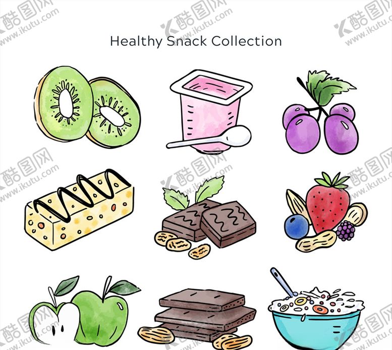编号：69579709191315194531【酷图网】源文件下载-9款彩绘零食设计