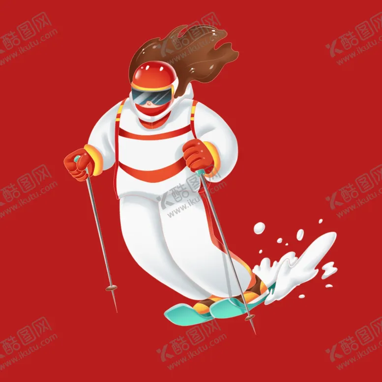 编号：57269401141107065060【酷图网】源文件下载-手绘滑雪人物