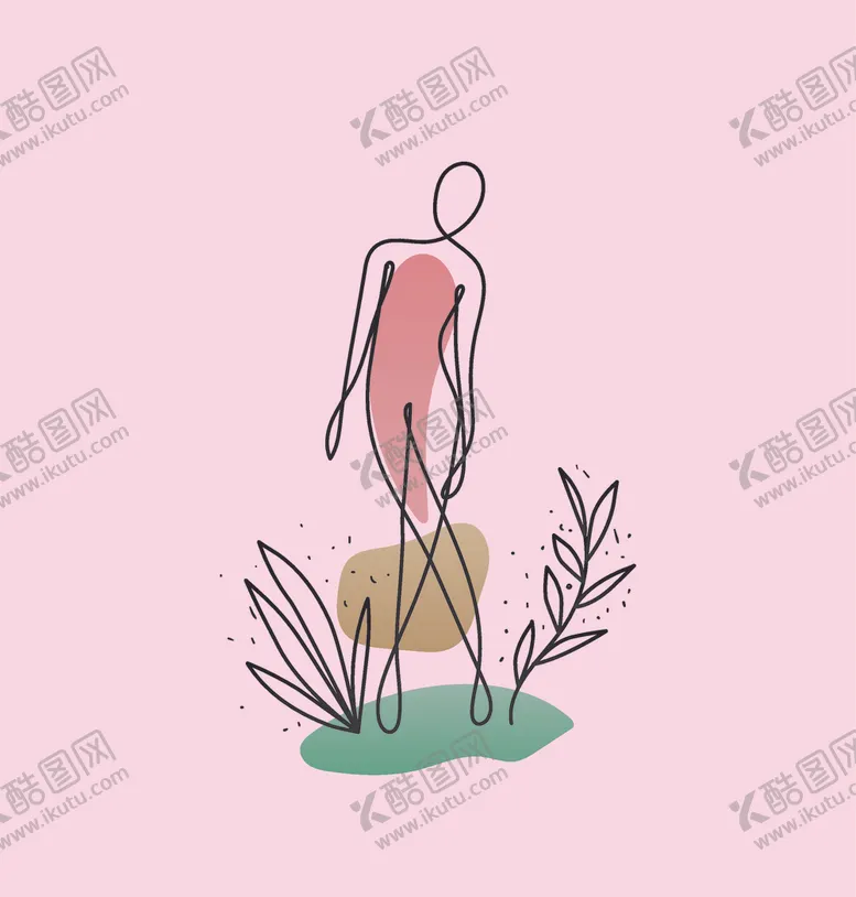 编号：84717804161633065615【酷图网】源文件下载-简笔抽象女人
