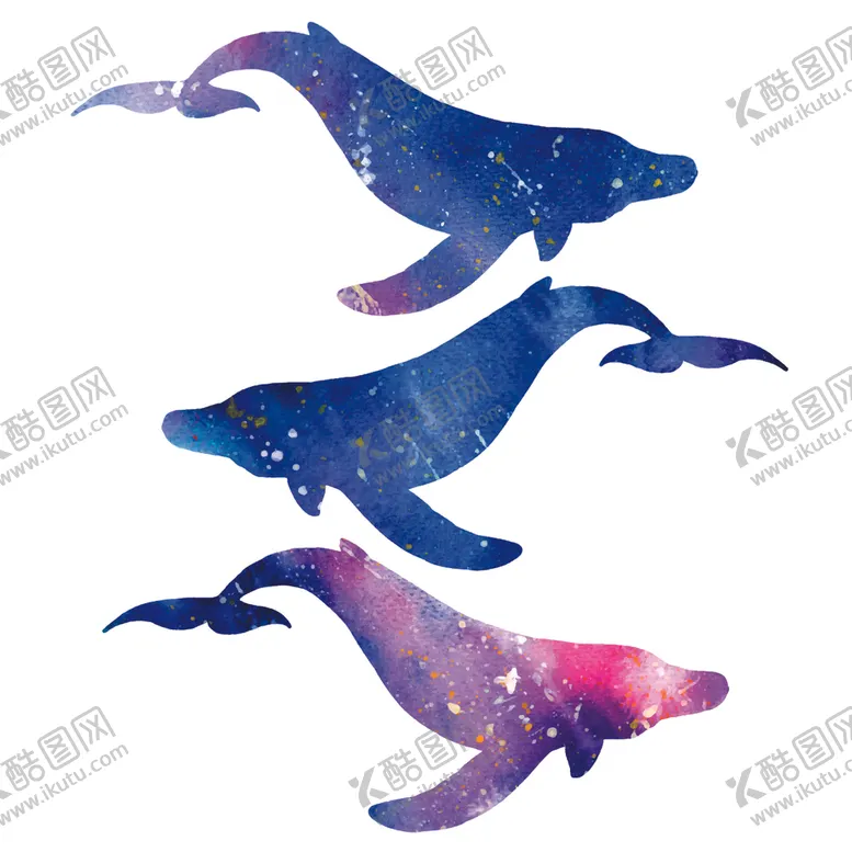 编号：15806610080928169557【酷图网】源文件下载-炫彩渐变鲸鱼图案