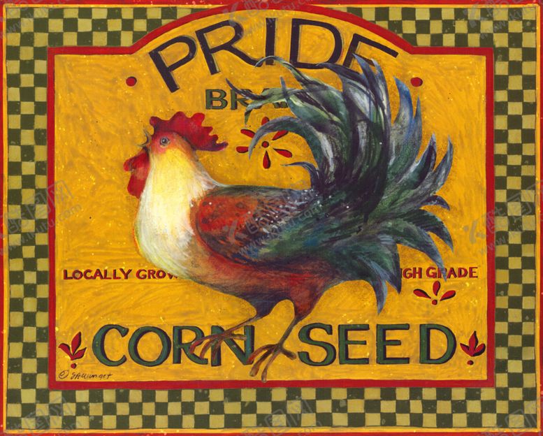 编号：81551110060752098697【酷图网】源文件下载-手绘插画公鸡海报招贴油画