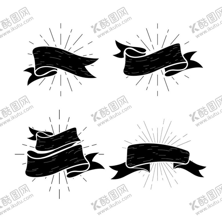 编号：68347610152146491975【酷图网】源文件下载-黑色丝带标签