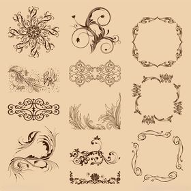复古装饰性边框花纹集合