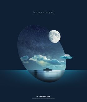 梦幻星空几何光效海报