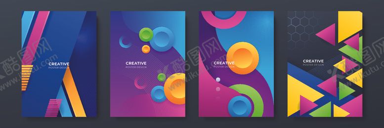 编号：77323910311539533720【酷图网】源文件下载-多彩几何抽象艺术画作