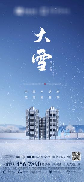 地产价值点大雪节气海报