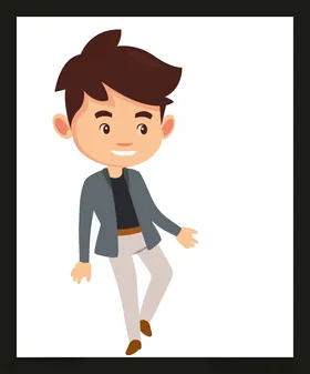 手绘男人男孩卡通卡通动画