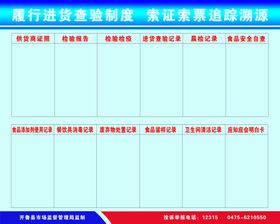 进货查验制度索证索票追溯源