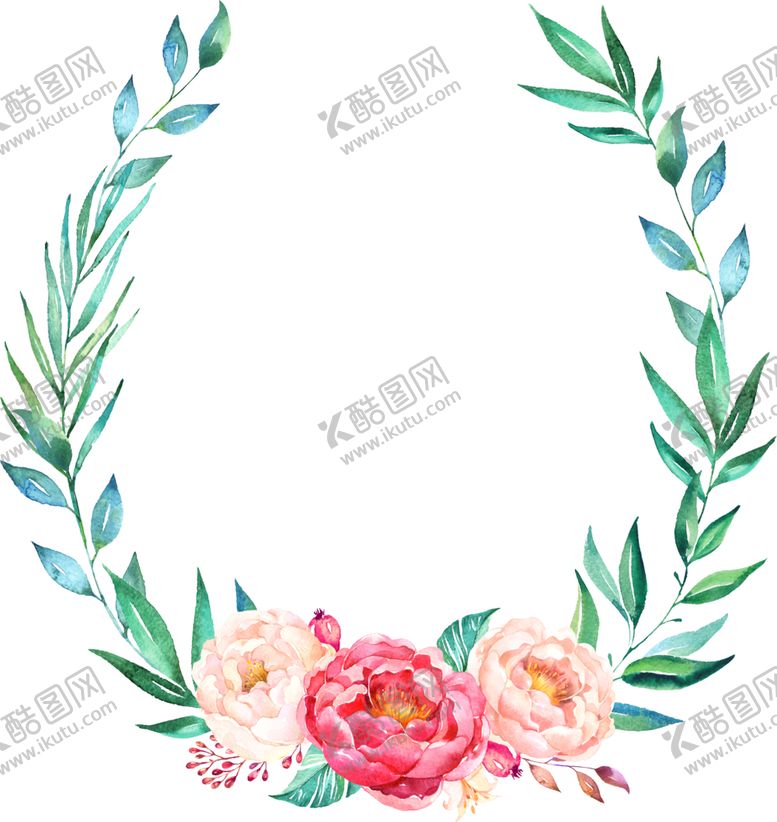 编号：34078110170420002469【酷图网】源文件下载-水彩手绘花卉花朵植物